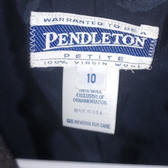 Women's Pendleton 10 Petite Virgin Wool Blazer Vintage 90s - Picture 2 of 4